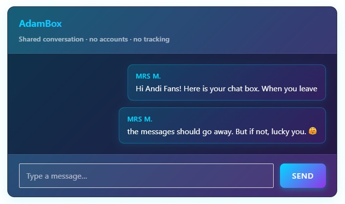Chat Box for Andi Fans
